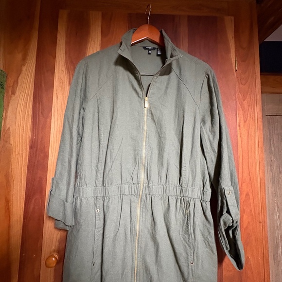 Never worn, Ellen Tracy Khaki green linen jacket - Picture 1 of 3